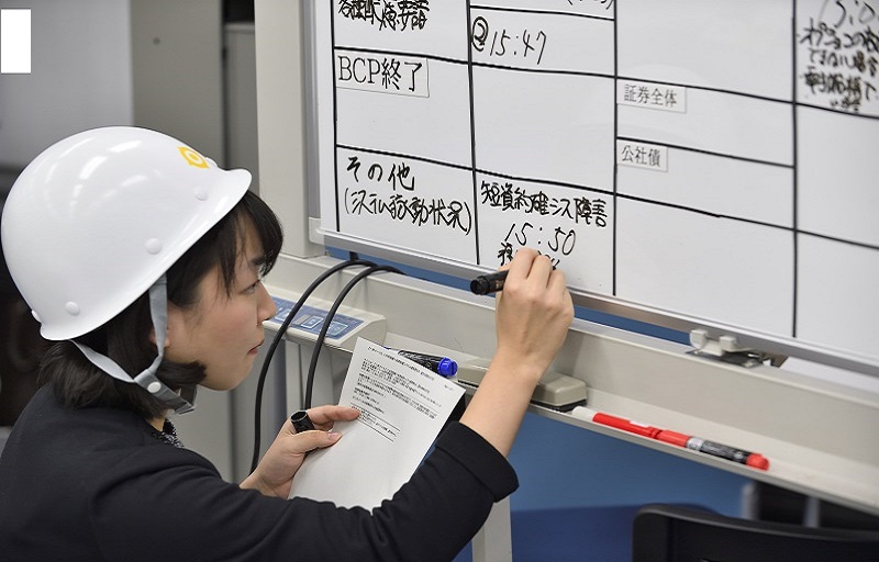 日本銀行でのBCP訓練の模様の写真