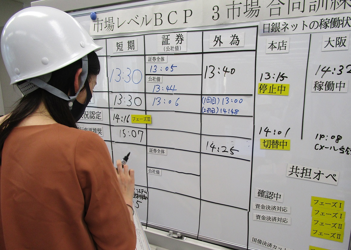 日本銀行でのBCP訓練の模様の写真（1）