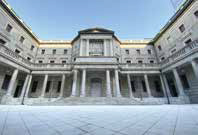 Courtyard of the Main Building with its impressive round pillars