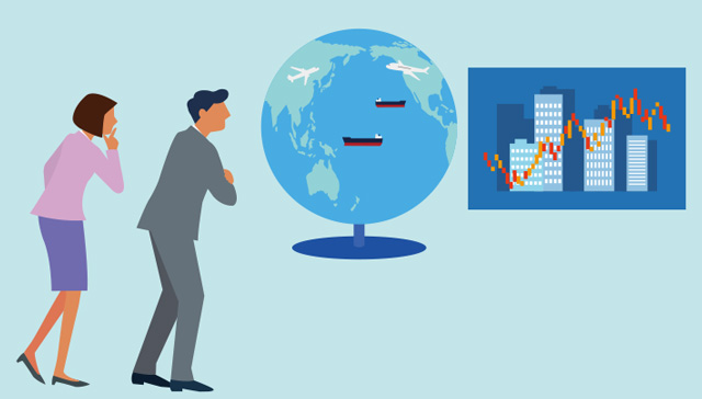 Infographic image showing 'The impact of trade and other policies remains highly uncertain.' For details, see the full text of the Highlights of the Outlook Report.