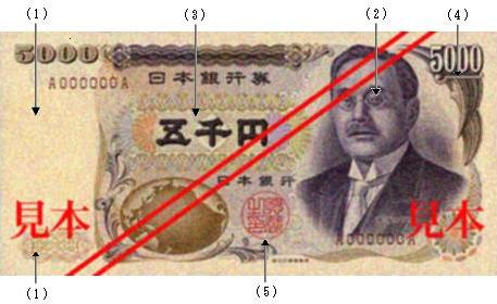 image of the front of a 5,000 yen note