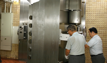 Image: underground vault door of the Main Building