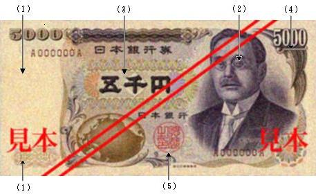五千円券の表面の画像