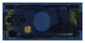 一万円券の特殊発光インキの画像