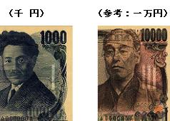 千円券と一万円券のすき入れバーパターンの画像