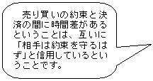 売り買いの約束と決済の間に時間差があるということは、互いに「相手は約束を守るはず」と信用しているということです。